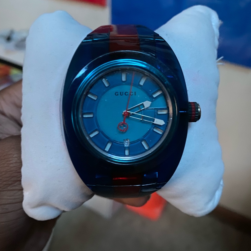 Blue and Red rubber strap Authentic (Gucci watch)